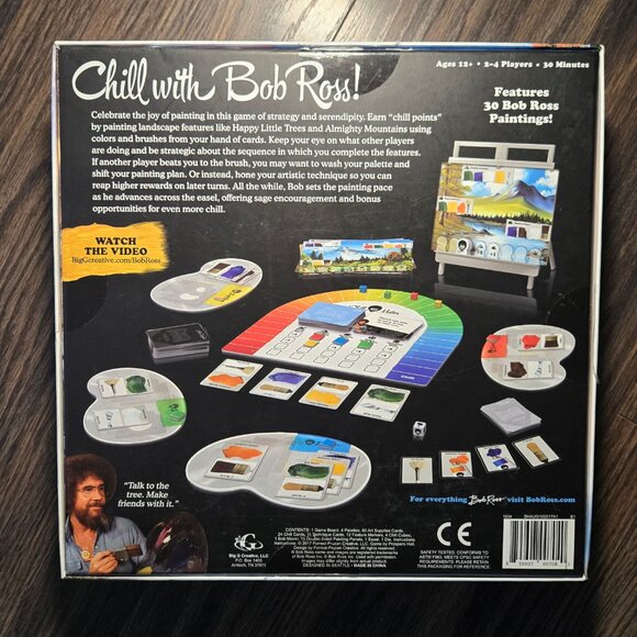 BOB ROSS, "Art of Chill" Board Game "Happy Little Trees" NEW! - Picture 2 of 7